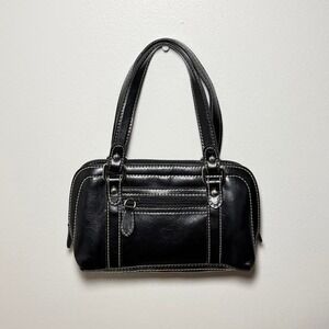 Mini Nine West Black Shoulder Bag Faux Leather Compact Vintage Purse Y2K